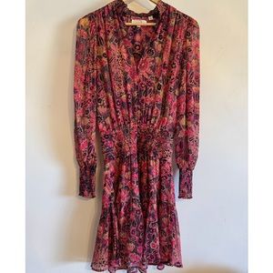 Boho ALC Floral Pink and Black Women's Dress